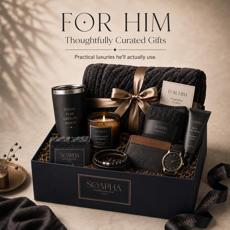 Practical luxury, curated for him.