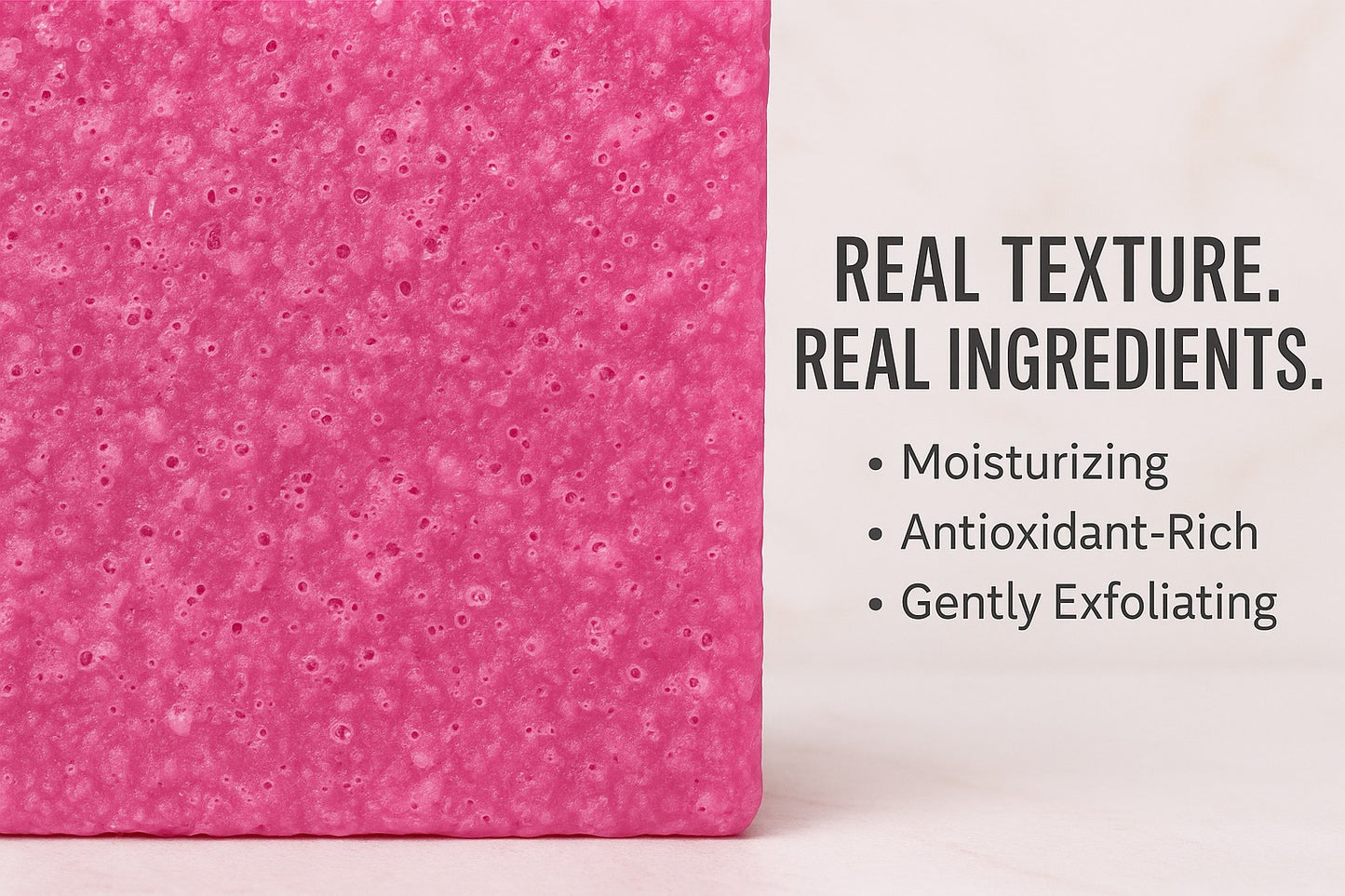 Summer Raspberry Scrub Soap – Exfoliating Vegan Loaf Bar with Shea Butter, Oatmeal & Natural Oils – Handmade Fruity Scented Soap for All Skin Types – 4oz
