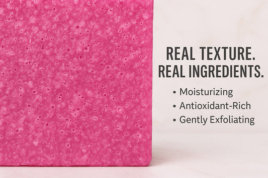 Summer Raspberry Scrub Soap – Exfoliating Vegan Loaf Bar with Shea Butter, Oatmeal & Natural Oils – Handmade Fruity Scented Soap for All Skin Types – 4oz