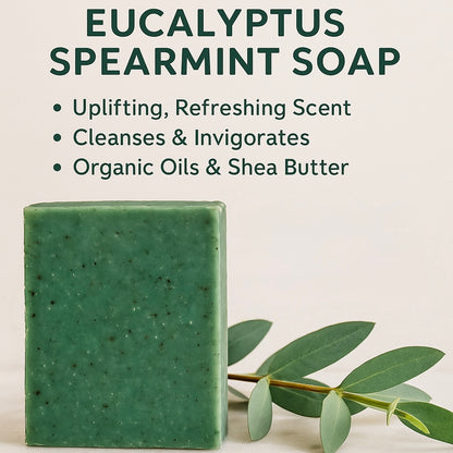 Eucalyptus Spearmint – Invigorating Handmade Soap Bar | Vegan, All Natural & Aromatherapeutic | Crafted in Texas