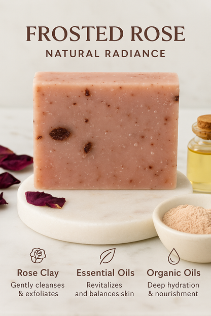 Frosted Rose Soap Bar– Revitalizing Botanical